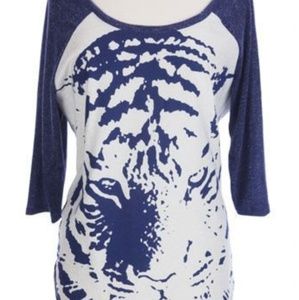 Tiger Sparkle Plus Size Baseball Tee